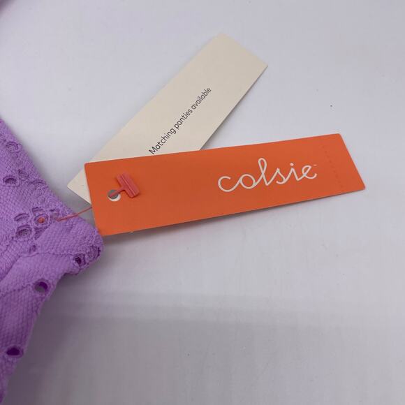 Colsie Women's Eyelet Bralette Unpadded Adjustable Straps Purple Size XS - Picture 4 of 5